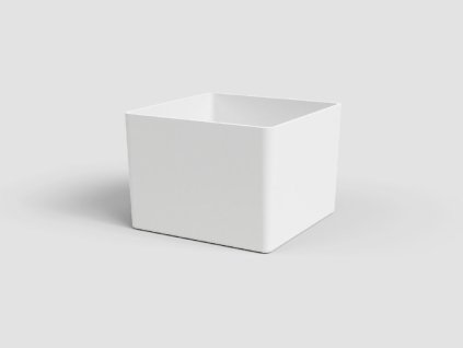 Květináč OSLO, čtvercový, 14 cm, plast, bílá