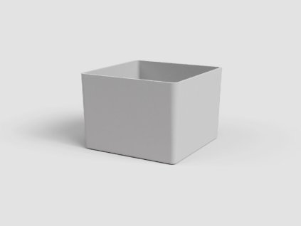 Květináč OSLO, čtvercový, 14 cm, plast, světle šedá