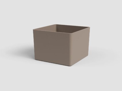 Květináč OSLO, čtvercový, 14 cm, plast, šedá