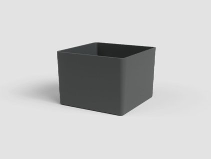 Květináč OSLO, čtvercový, 17 cm, plast, tmavě šedá