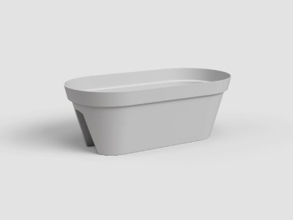 Truhlík CAPRI, na zábradlí, 60 cm, plast, světle šedá
