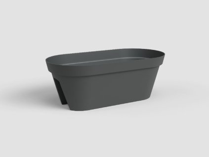 Truhlík CAPRI, na zábradlí, 60 cm, plast, tmavě šedá