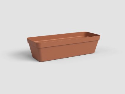 Truhlík CAPRI, se zásob. na vodu, 50 cm, plast, hnědá/terakota