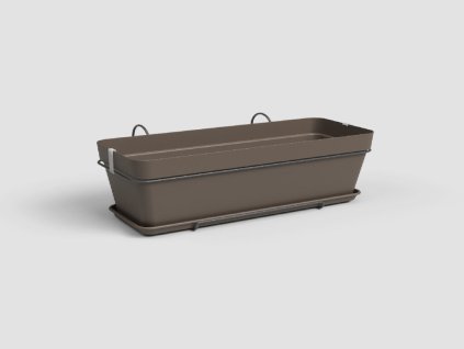 Truhlík CAPRI, závěsný, balkonový, 50 cm, plast, bronzová