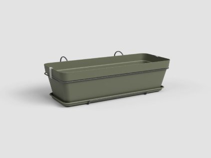 Truhlík CAPRI, závěsný, balkonový, 50 cm, plast, zelená