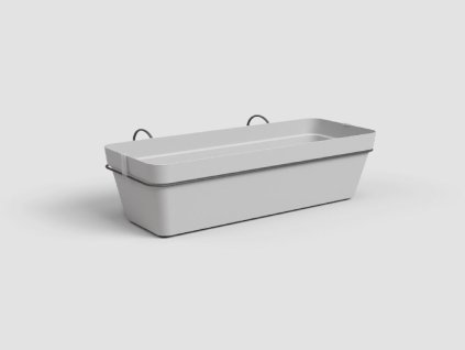 Truhlík CAPRI, závěsný, se zásob. na vodu, 50 cm, plast, světle šedá