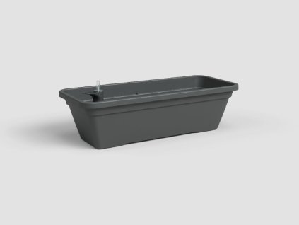 Truhlík VENEZIA, samozavlažovací, 80 cm, plast, tmavě šedá