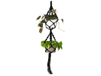 81315 zaves na kvetinac macrame dvojity 120 cm macrame cerna