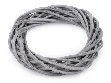 Proutěný věnec, průměr 25 cm, šedá