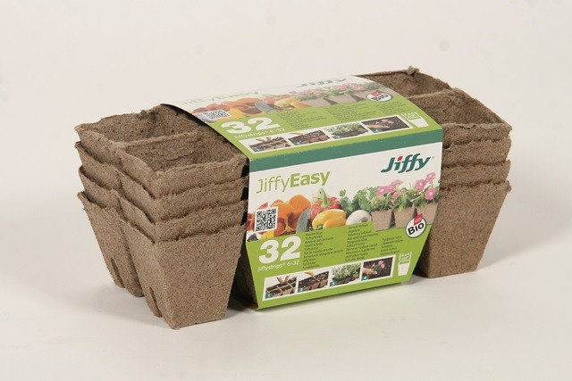 Rašelinový kontejner Jiffystrips® 6-32, 5 x 6 cm - plato 8 ks, 4 plata v balení