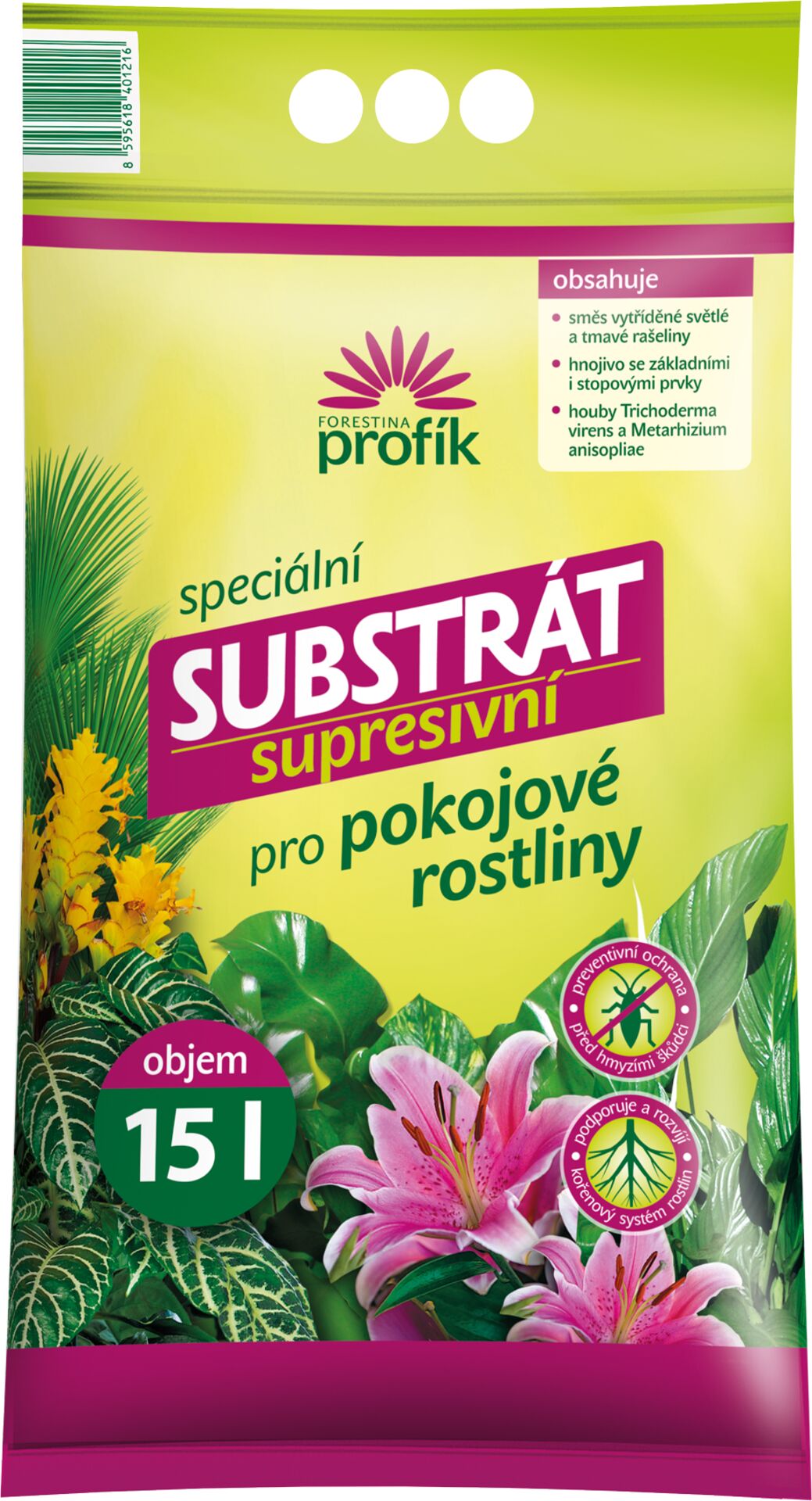Substrát Forestina Profík - Supresivní pro pokojové rostliny, 15 l