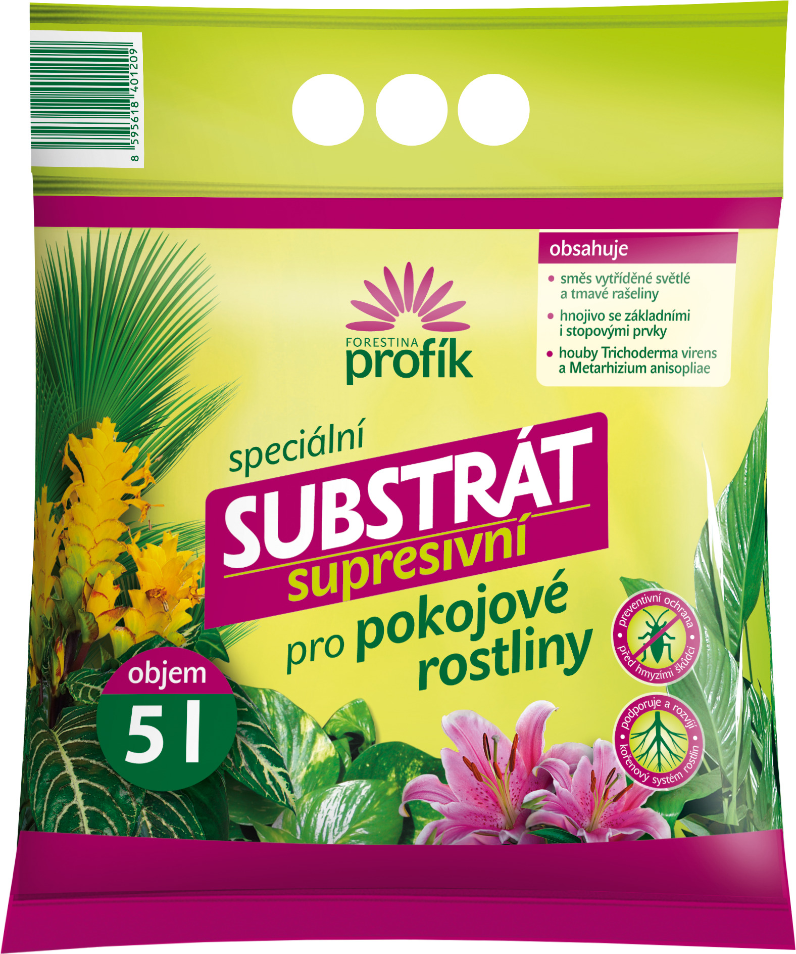 Substrát Forestina Profík - Supresivní pro pokojové rostliny, 5 l