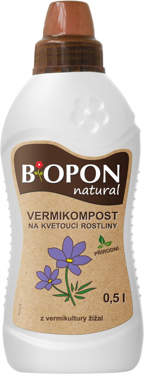 Hnojivo Bopon Natural Vermikompost pro kvetoucí rostliny 0,5 l