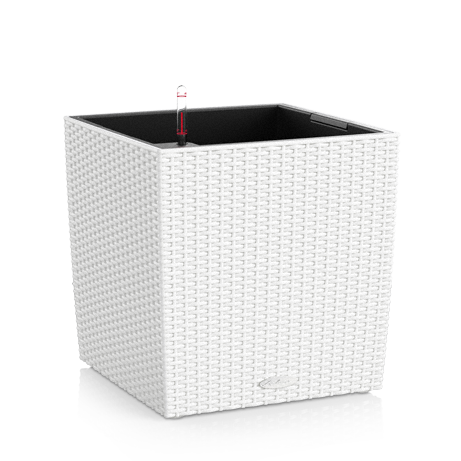 Samozavlažovací květináč Cube Cottage 30 cm, bílá