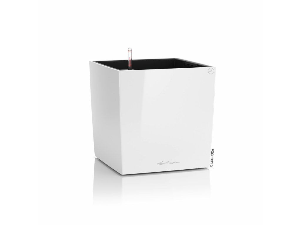 Samozavlažovací květináč Cube Premium 30 cm, bílá