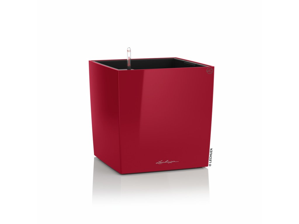 Samozavlažovací květináč Cube Premium 30 cm, červená