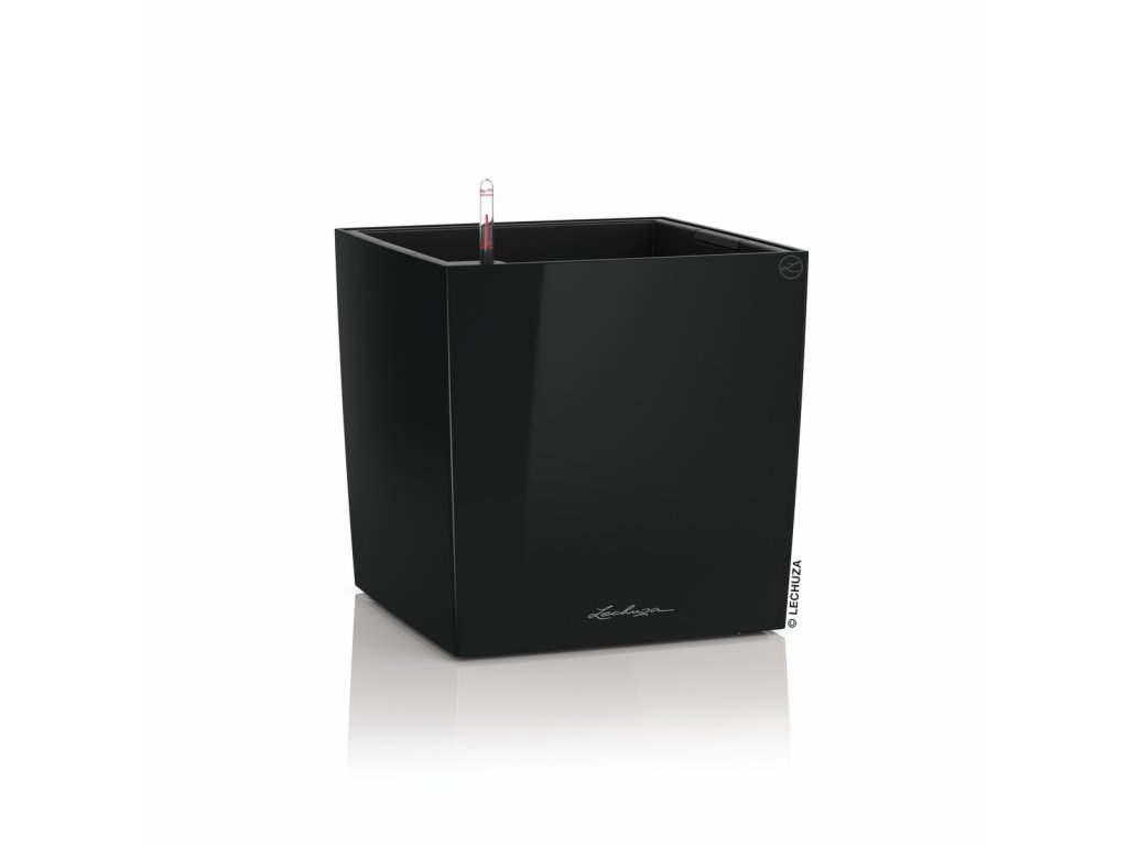 Samozavlažovací květináč Cube Premium 30 cm, černá