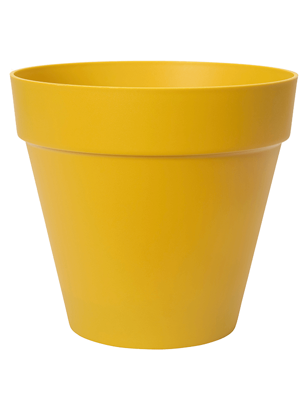 Květináč Loft Urban Round s kolečky 39 cm, žlutá