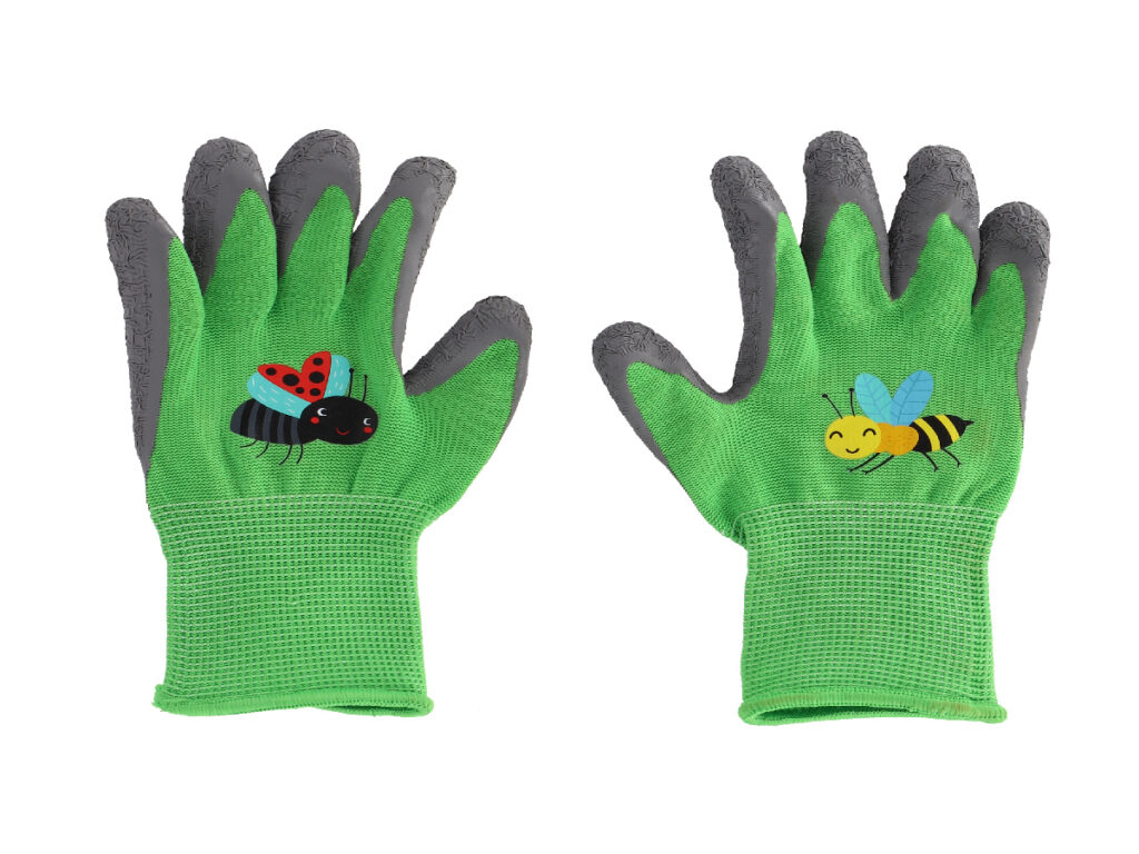 Dětské zahradní rukavice INSECTS 18,5cm, zelená