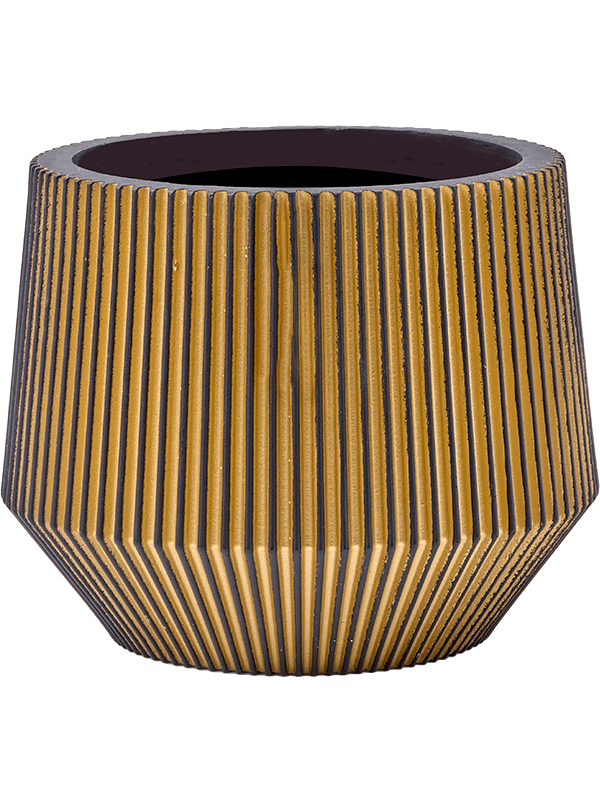 Obal Capi Nature Obal Groove - Vase Cylinder Geo Black Gold, průměr 19 cm