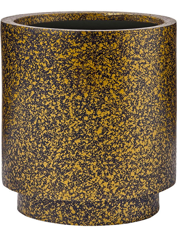 Obal Capi Lux Terrazzo - Vase Cylinder Black Gold, průměr 15 cm
