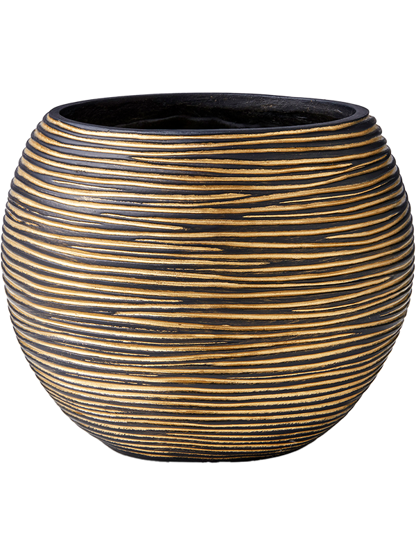 Obal Capi Nature Rib - Vase Ball Black Gold, průměr 28 cm