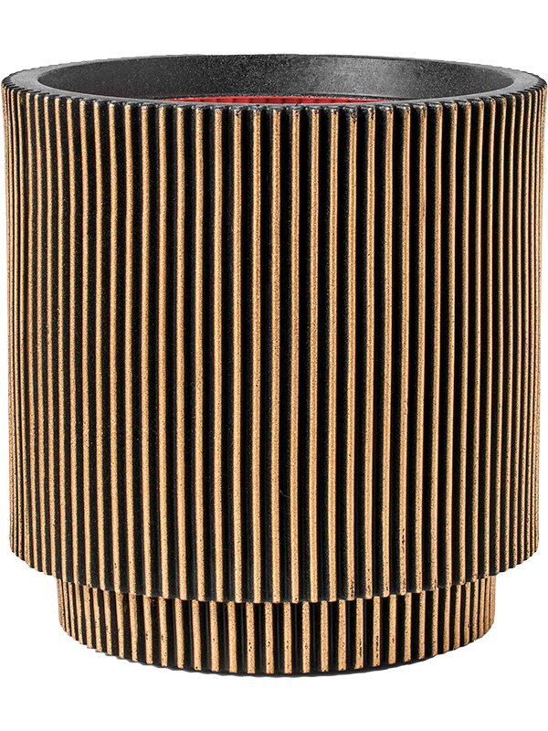 Obal Capi Nature Groove NL - Vase Cylinder Black Gold, průměr 35 cm