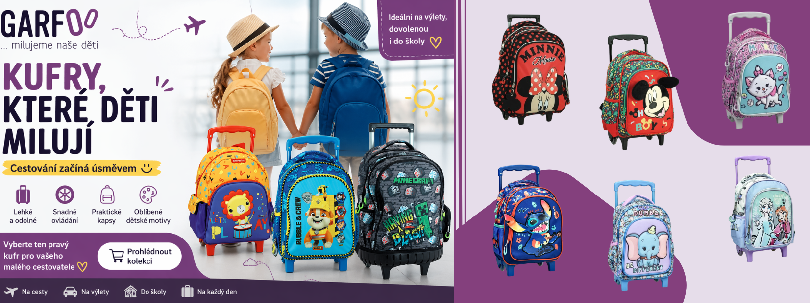 Kufry - cestování s dětmi | garfoo.cz