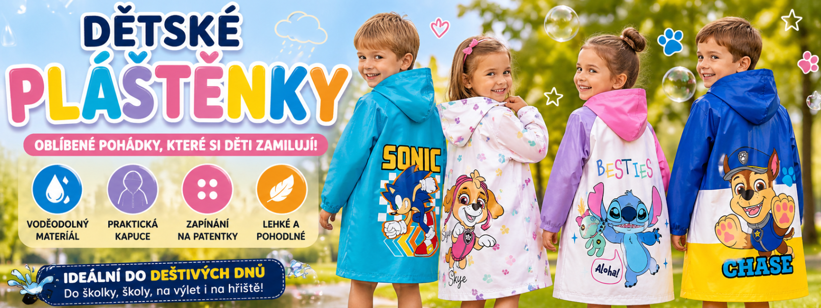 pláštěnky pro děti | Garfoo.cz