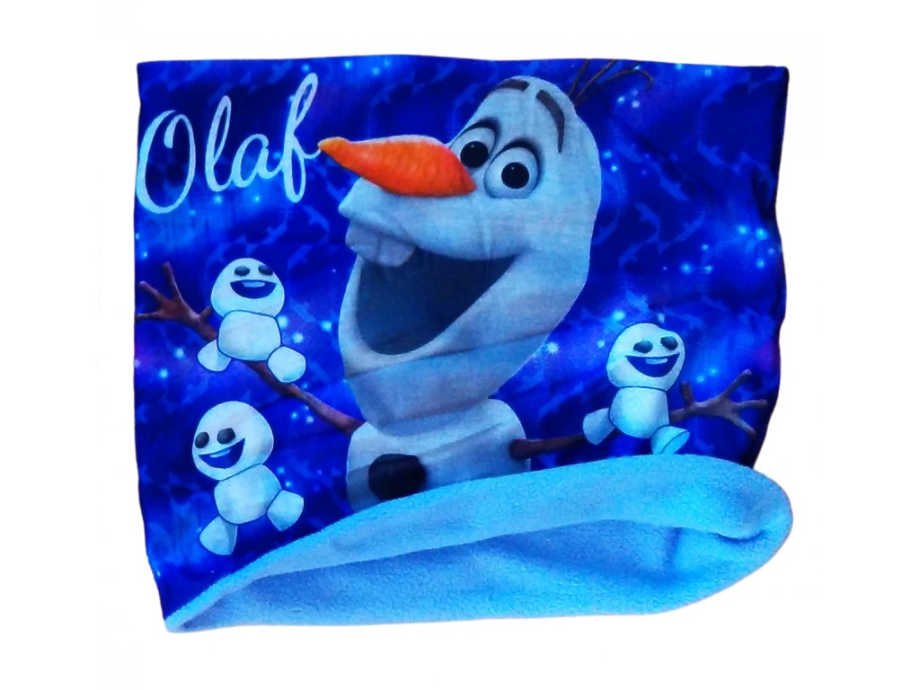 Dětský nákrčník FROZEN OLAF podšití polar fleece modré světlé