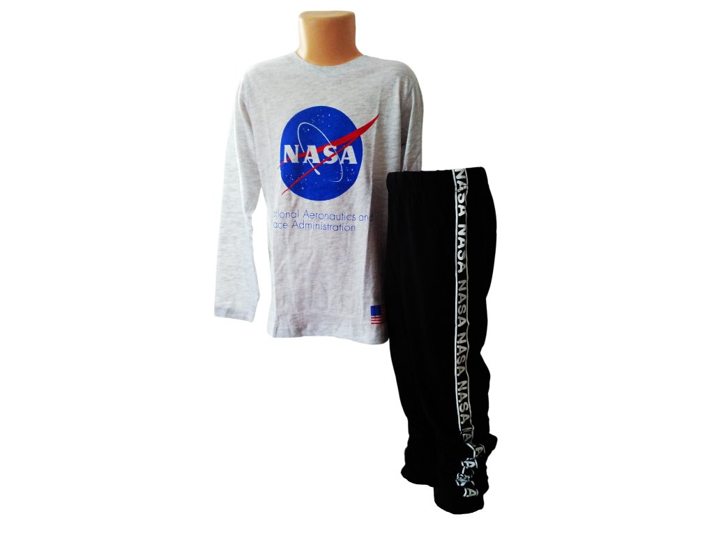 Pyžamo NASA chlapecké šedočerné (Barva Šedočerná, Velikost 164)