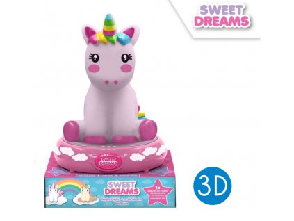 Dětské 3D noční světlo UNICORN - JEDNOROŽEC SWEET DREAM růžový