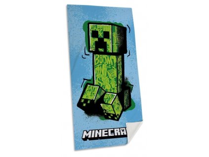 Dětská osuška MINECRAFT Creeper bavlna modrá