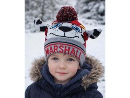 Chlapecká čepice TLAPKOVÁ PATROLA MARSHALL zimní s 3D ušima