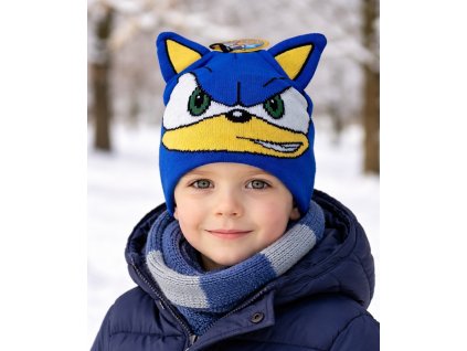Chlapecká čepice SONIC zimní s 3D ušima