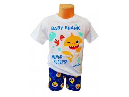 Chlapecké pyžamo BABY SHARK krátké bílé