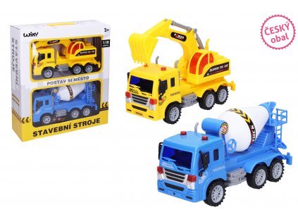 Auto stavební a značky 2ks 23cm - český obal