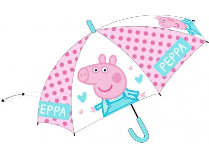 Dívčí deštník PEPPA PIG automatický růžovomodrý transparentní