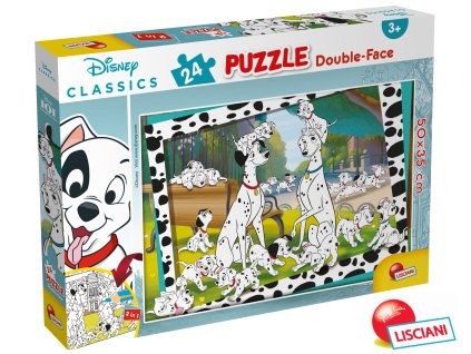 Puzzle 101 DALMATINŮ oboustranné 24 dílků