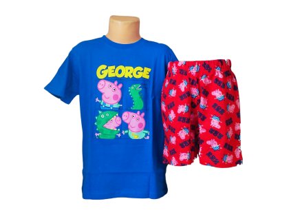 Chlapecké pyžamo PEPPA PIG GEORGE krátké modročervené