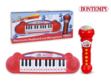 Bontempi Mini klávesnice a mikrofon Karaoke 35 x 10 x 3,5 cm