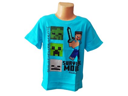 Chlapecké tričko MINECRAFT survival mode krátký rukáv modré