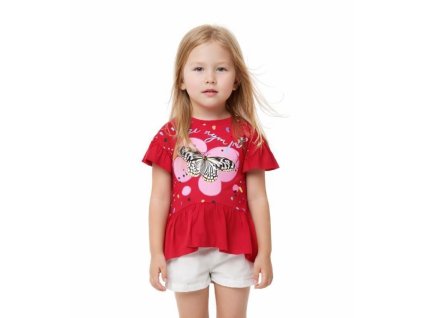 Dívčí tričko TREE NYMPH MOTÝL s volánem krátký rukáv