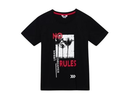 Chlapecké tričko NO RULES - BEZ PRAVIDEL krátký rukáv černé
