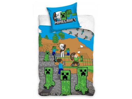 Dětské bavlněné povlečení bavlna MINECRAFT TIME TO MINE 140x200
