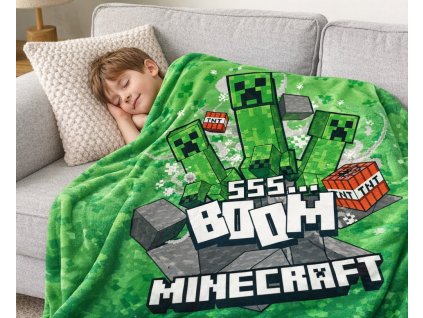 Dětská deka MINECRAFT polar fleece zelená