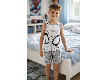 Chlapecké pyžamo SPIDERMAN krátké bílošedé