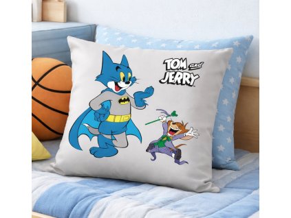 Dětský polštářek TOM A JERRY Batman a Joker šedý