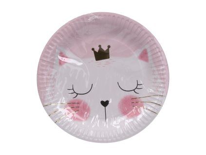 Párty tácky KOČKA 23 cm 6 ks