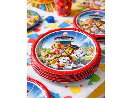 Papírový talíř TLAPKOVÁ PATROLA parta pod věží